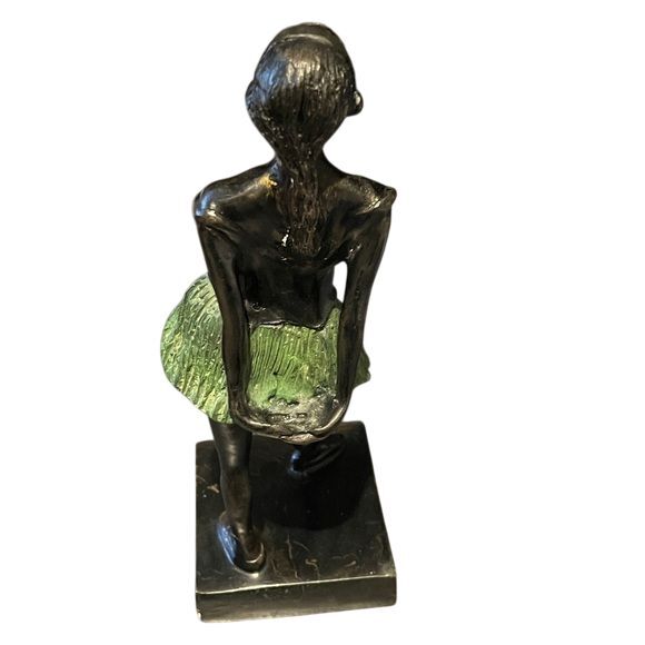 Vintage Bronze Ballerina Statue After Edgar Degas Little Dancer 10” Mid Century - Picture 2 of 14